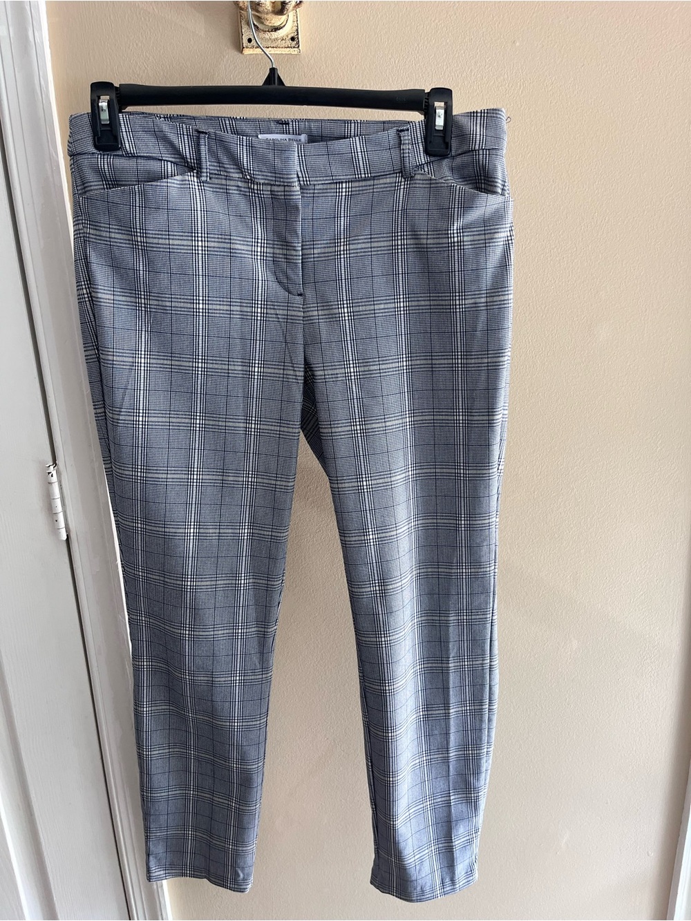 Carolina Belle Navy, Tan, & White Glen Plaid Trousers
